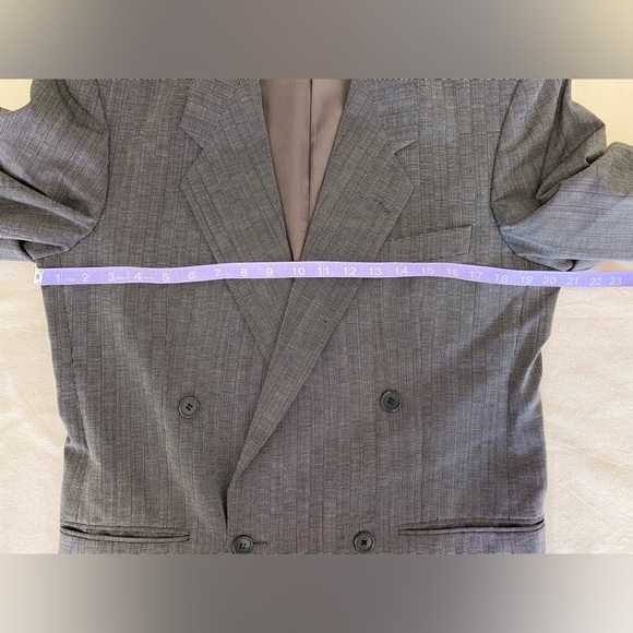 Vintage Yves Saint Laurent Gray Double-Breasted Men's Blazer w Matching Pants - Picture 10 of 16